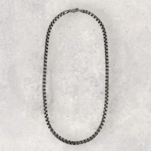 925 ITALY Sterling Silver 5mm Rounded Box Chain Men's Necklace - Picture 1 of 3